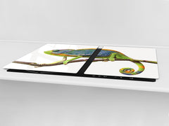 Gigantic Worktop saver and Pastry Board - Tempered GLASS Cutting Board Animals series DD01 Chameleon 1