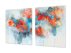 Induction Cooktop Cover – Glass Cutting Board- Flower series DD06B Poppies 6