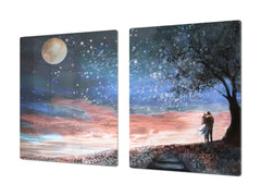 Induction Cooktop Cover – Glass Worktop saver: Fantasy and fairy-tale series DD18 Sunset