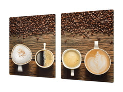 Worktop saver and Pastry Board – Glass Kitchen Board- Coffee series DD07 Types of coffee 2