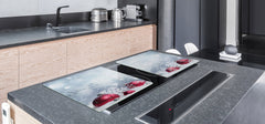 HUGE TEMPERED GLASS COOKTOP COVER - DD30 Christmas Series: Christmas balls in the snow