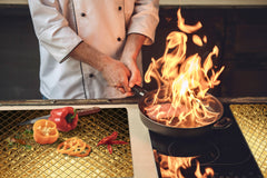 Gigantic Worktop saver and Pastry Board - Tempered GLASS Cutting Board - MEASURES: SINGLE: 80 x 52 cm; DOUBLE: 40 x 52 cm; DD38 Golden Waves Series: Sparkling pattern