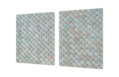 ENORMOUS Tempered GLASS Chopping Board - Induction Cooktop Cover DD36 Textures and tiles 2 Series: Abstract fish scales
