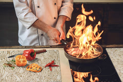 HUGE TEMPERED GLASS COOKTOP COVER – Glass Cutting Board and Worktop Saver – SINGLE: 80 x 52 cm (31,5” x 20,47”); DOUBLE: 40 x 52 cm (15,75” x 20,47”); DD40 Decorative Surfaces Series: Floral lace