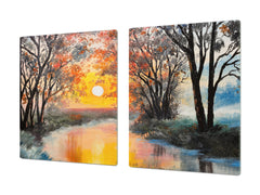 GIGANTIC CUTTING BOARD and Cooktop Cover- Image Series DD05A Sunset