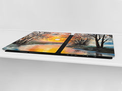 GIGANTIC CUTTING BOARD and Cooktop Cover- Image Series DD05A Sunset