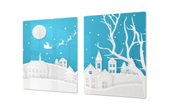 HUGE TEMPERED GLASS COOKTOP COVER - DD30 Christmas Series: Winter view
