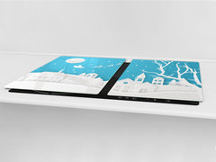 HUGE TEMPERED GLASS COOKTOP COVER - DD30 Christmas Series: Winter view