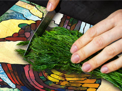 GIGANTIC CUTTING BOARD and Cooktop Cover - Glass Kitchen Board; SINGLE: 80 x 52 cm (31,5” x 20,47”); DOUBLE: 40 x 52 cm (15,75” x 20,47”); DD42 Paintings Series: Stained glass