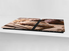 HUGE TEMPERED GLASS CHOPPING BOARD – Bread and flour series DD09 Fresh bread 2