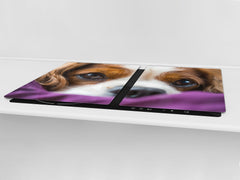 Gigantic Worktop saver and Pastry Board - Tempered GLASS Cutting Board Animals series DD01 Doggie