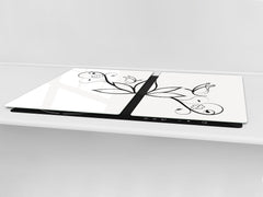 ENORMOUS Tempered GLASS Chopping Board - Flower series DD06A Fiore di loto