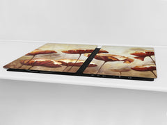 ENORMOUS Tempered GLASS Chopping Board - Flower series DD06A Poppies 1