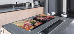 ENORMOUS Tempered GLASS Chopping Board - Flower series DD06A Flowers 1