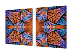 GÉANT PLANCHE À DÉCOUPER EN VERRE TREMPÉ; Série Marroco DD21: Rose marocaine 2