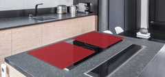 Enorme Tagliere in vetro - Asse da cucina; Serie di colori DD22A: Rosso Scuro