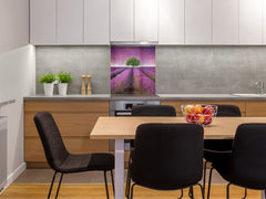 Tempered glass Cooker backsplash BS16 Waterfall landscapes Series: Heathers Violet Tree 1