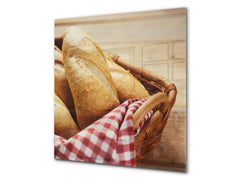 Glass kitchen backsplash BS22 Bakery products Series: Bread Bread Rolls 2