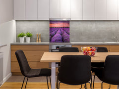 Tempered glass Cooker backsplash BS16 Waterfall landscapes Series: Heathers Violet Tree 3