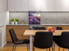 Tempered glass Cooker backsplash BS16 Waterfall landscapes Series: Heathers Violet Tree 4