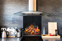 Printed tempered glass backsplash – BS23 European tradicional food Series: Shashlik Grill 2