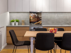 Glass kitchen backsplash BS22 Bakery products Series: Wheat Bread Bread 1