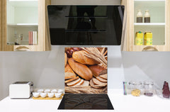 Glass kitchen backsplash BS22 Bakery products Series: Wheat Bread Bread 5
