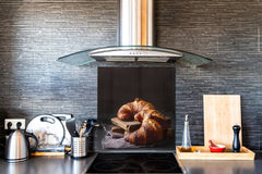 Glass kitchen backsplash BS22 Bakery products Series: Croissant Bread 1