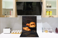Antiprojections en verre de sécurité imprimé – Antiéclaboussures de cuisine en verre BS22 Série pain: Pain croissant 3