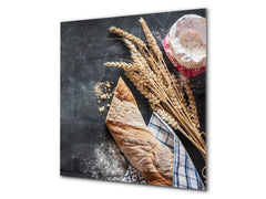 Glass kitchen backsplash BS22 Bakery products Series: Wheat Bread Bread 11