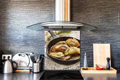 Printed tempered glass backsplash – BS23 European tradicional food Series: Dumplings 2