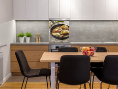 Printed tempered glass backsplash – BS23 European tradicional food Series: Dumplings 2