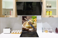 Printed tempered glass backsplash – BS23 European tradicional food Series: Dumplings With Meat