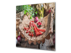 Printed tempered glass backsplash – BS23 European tradicional food Series: Onion Kabanos
