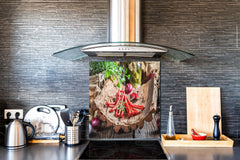 Printed tempered glass backsplash – BS23 European tradicional food Series: Onion Kabanos