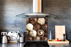 Tempered glass Cooker backsplash BS07 Desserts Series: Sweets Chocolates 1