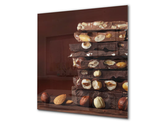 Tempered glass Cooker backsplash BS07 Desserts Series: Nut Chocolate