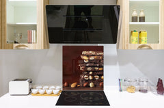 Tempered glass Cooker backsplash BS07 Desserts Series: Nut Chocolate