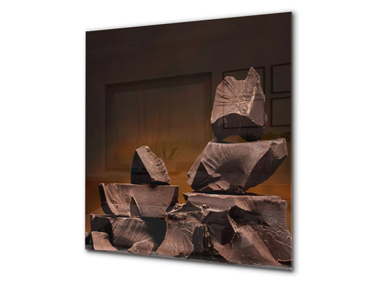 Tempered glass Cooker backsplash BS07 Desserts Series: Chocolate Brown