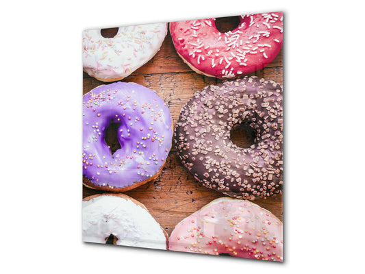 Stunning printed Glass backsplash BS06 Pastries and sweets: Donut Donut