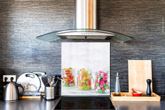 Stunning printed Glass backsplash BS06 Pastries and sweets: Candy In A Jar