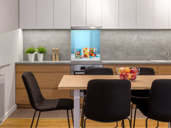 Stunning printed Glass backsplash BS06 Pastries and sweets: Sweets In A Jar