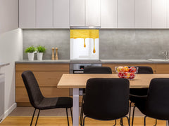 Stunning printed Glass backsplash BS06 Pastries and sweets: Dripping Honey
