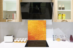 Stunning printed Glass backsplash BS06 Pastries and sweets: Honeycombs 2