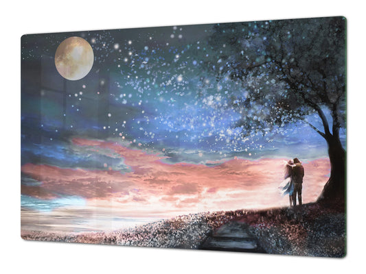 Induction Cooktop Cover – Glass Worktop saver: Fantasy and fairy-tale series DD18 Sunset