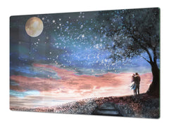 Induction Cooktop Cover – Glass Worktop saver: Fantasy and fairy-tale series DD18 Sunset