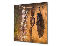 Printed tempered glass backsplash – BS23 European tradicional food Series: Garlic Sausage