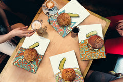 Juego de 4 tablas de cortar: juego de 4 piezas de tabla de quesos; Serie de mandalas MD02: Tablero vintage