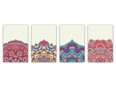 Juego de 4 tablas de cortar: juego de 4 piezas de tabla de quesos; Serie de mandalas MD02: Tablero vintage 2