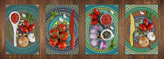 Set von 4 Schneidbrettern – 4-teiliges Käsebrett-Set; MD02 Mandalas Series: Ethnic design